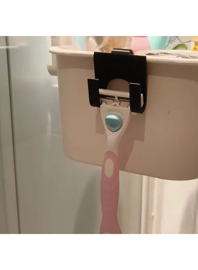 حامل شفرة الحلاقة البلاستيكي الأسود متعدد الوظائف مقاوم للانزلاق بتصميم لا يتطلب الحفر - Image 3