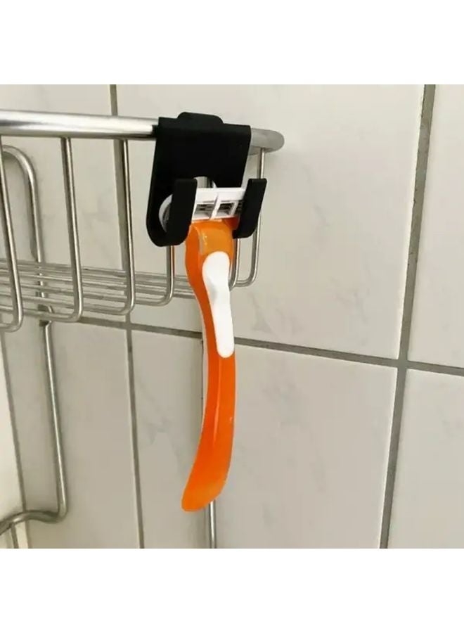 حامل شفرة الحلاقة البلاستيكي الأسود متعدد الوظائف مقاوم للانزلاق بتصميم لا يتطلب الحفر - Image 2