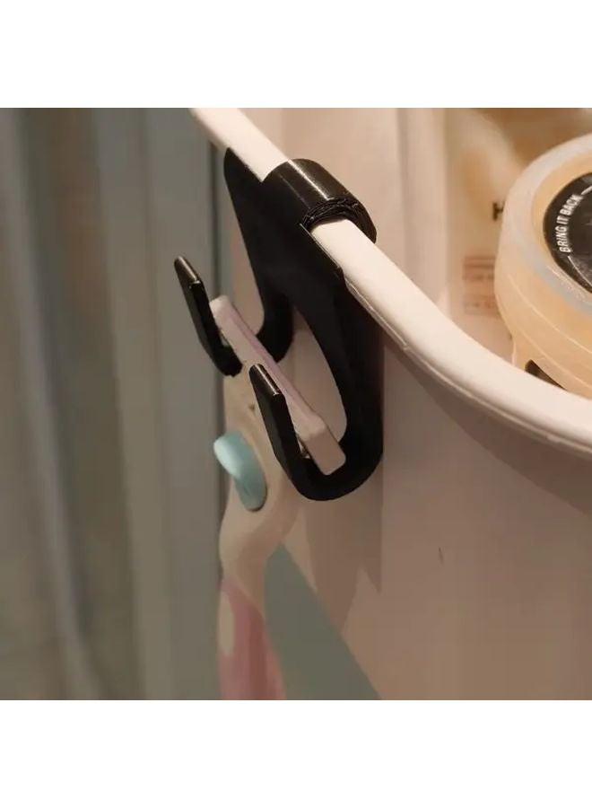 حامل شفرة الحلاقة البلاستيكي الأسود متعدد الوظائف مقاوم للانزلاق بتصميم لا يتطلب الحفر - Image 4