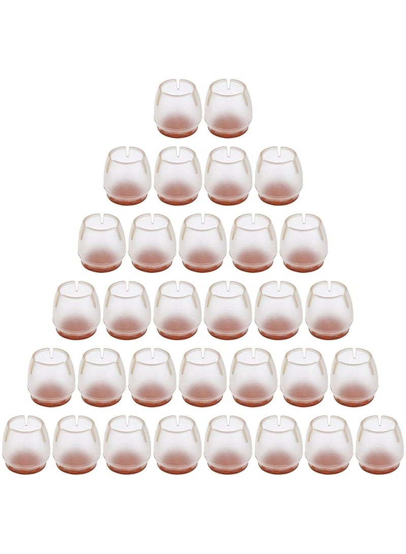 Oasisgalore 20 Pcs Silicone Chair Leg Protectors - Anti-Scratch, Noise-Reducing, Transparent  - Image 1