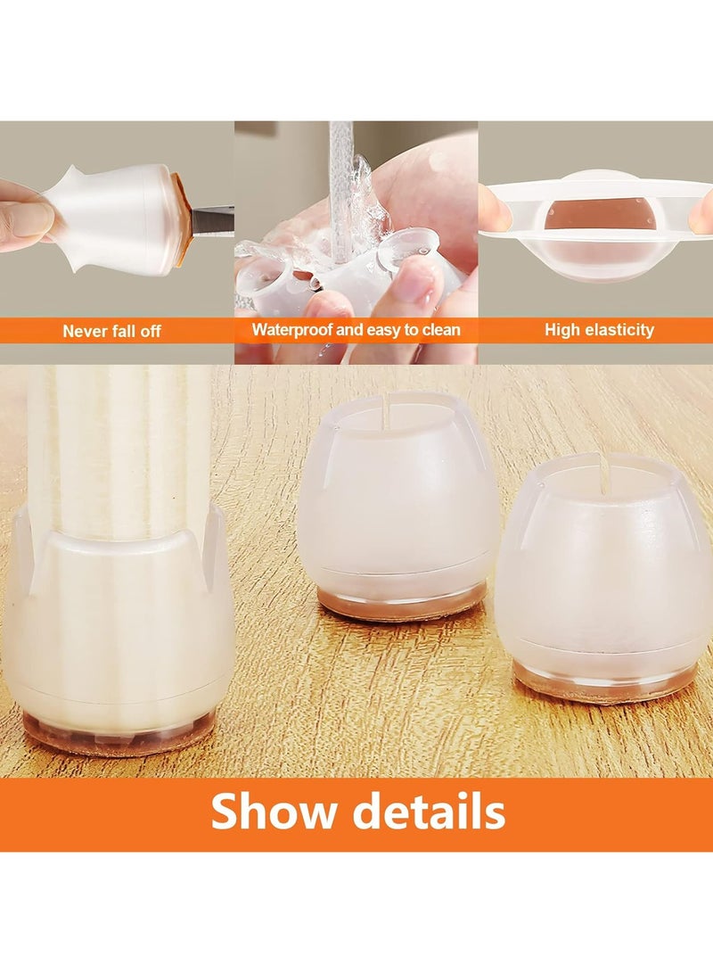 Oasisgalore 20 Pcs Silicone Chair Leg Protectors - Anti-Scratch, Noise-Reducing, Transparent  - Image 5