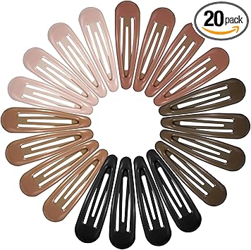 YUXIANLB 20Pcs Metal Snap Hair Clips Accessories Water Drop No Slip Barrettes Heavy Coated Small Clips For Thick And Thin Fine Hair 5 Colors - Image 1