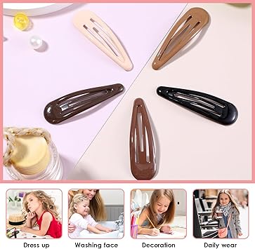 YUXIANLB 20Pcs Metal Snap Hair Clips Accessories Water Drop No Slip Barrettes Heavy Coated Small Clips For Thick And Thin Fine Hair 5 Colors - Image 5