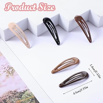 YUXIANLB 20Pcs Metal Snap Hair Clips Accessories Water Drop No Slip Barrettes Heavy Coated Small Clips For Thick And Thin Fine Hair 5 Colors - Image 2