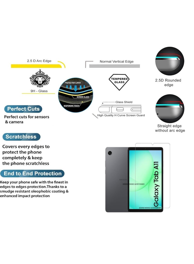 YoYoTech Screen protector for Samsung Galaxy Tab A11 8.7' inch 2025 Edge to Edge Full Screen Coverage Anti Scratch Tempered Glass - Image 5