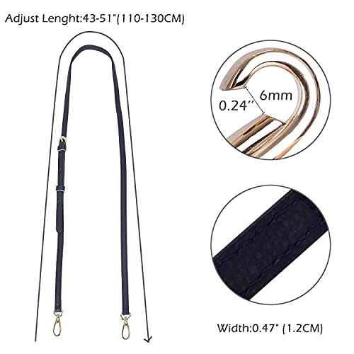 LIVE UP Full Grain Purse Strap Genuine Leather Replacement for Cross Body Bag Handbags(Blue) - Image 3
