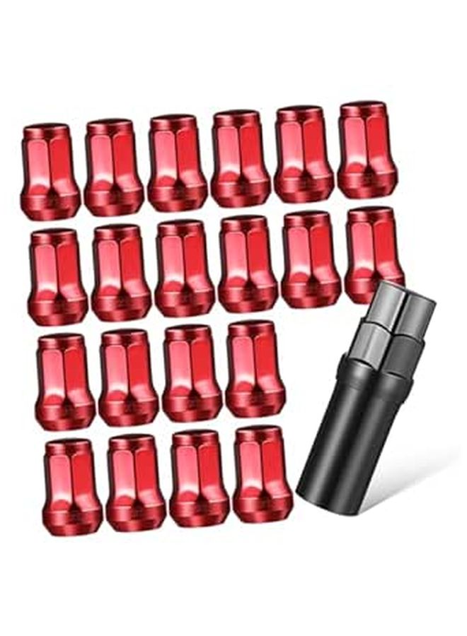 Tire Lug Nuts Wheel Nut Covers Red Outer Replacement Caps Car Tire Accessories - Image 1