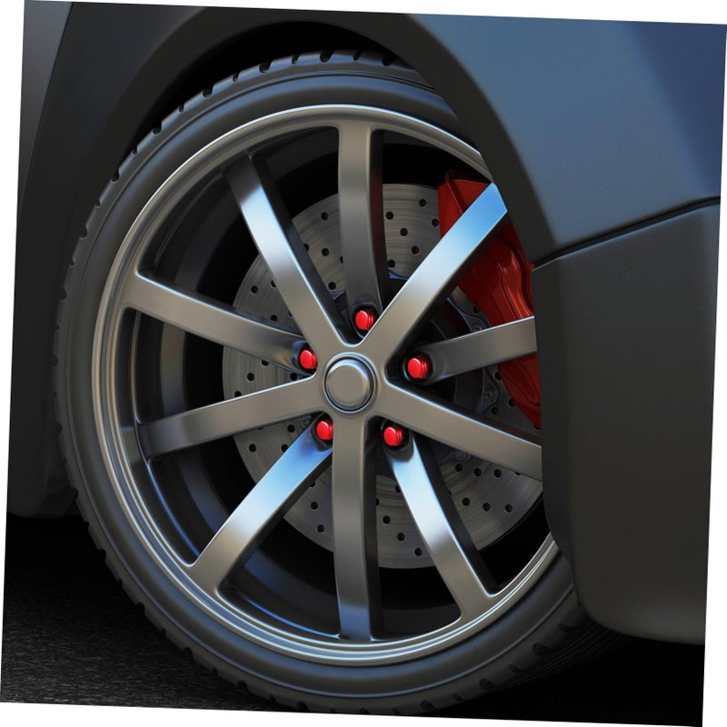 Tire Lug Nuts Wheel Nut Covers Red Outer Replacement Caps Car Tire Accessories - Image 5
