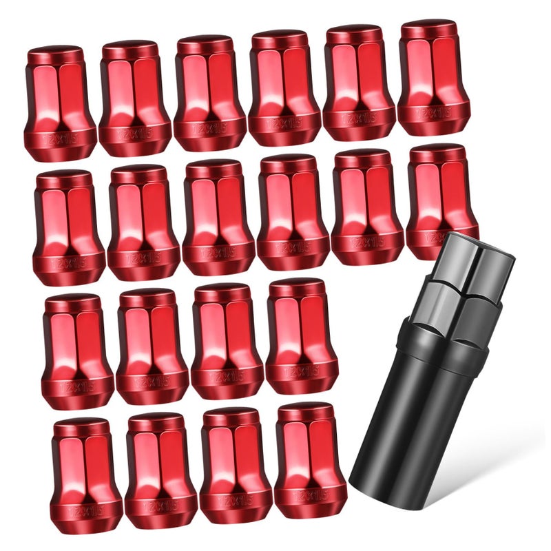 Tire Lug Nuts Wheel Nut Covers Red Outer Replacement Caps Car Tire Accessories - Image 2