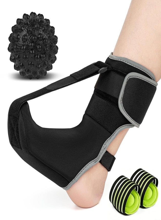 DiazEase Plantar Fasciitis Relief, Plantar Fasciitis Night Splint, Brace & elastic supports, With Arch Support Pads & Massage Ball, Adjustable Dorsal Night Splint for Heel Pain, Heel Spur, Achilles Tendonitis - Image 1