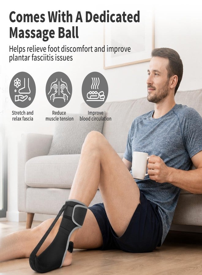 DiazEase Plantar Fasciitis Relief, Plantar Fasciitis Night Splint, Brace & elastic supports, With Arch Support Pads & Massage Ball, Adjustable Dorsal Night Splint for Heel Pain, Heel Spur, Achilles Tendonitis - Image 3