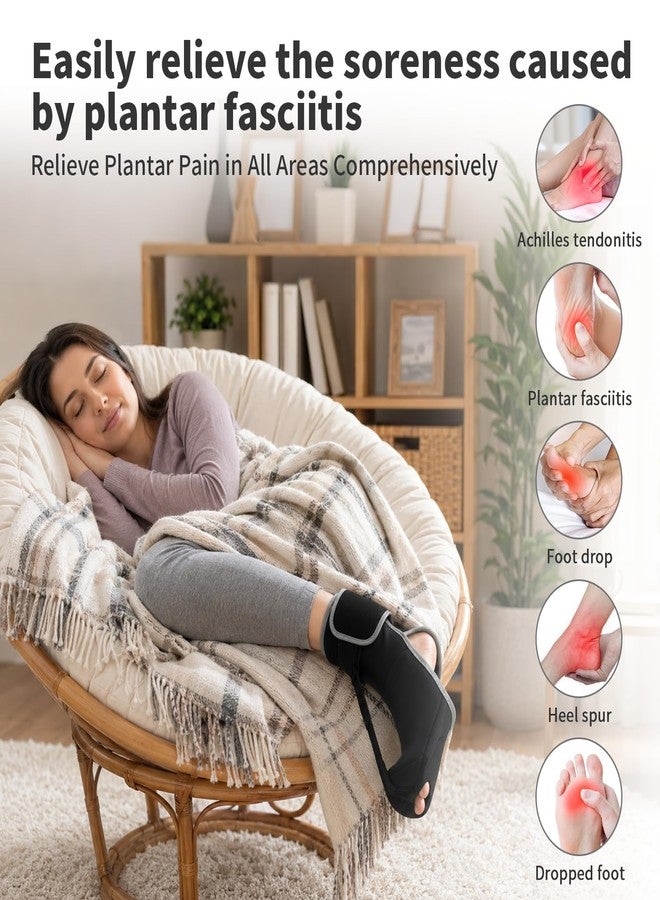 DiazEase Plantar Fasciitis Relief, Plantar Fasciitis Night Splint, Brace & elastic supports, With Arch Support Pads & Massage Ball, Adjustable Dorsal Night Splint for Heel Pain, Heel Spur, Achilles Tendonitis - Image 2
