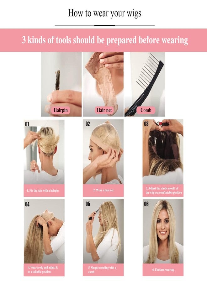 BUPPLER شعر مستعار طويل وردي اللون من BUPPLER، بطول 28 بوصة، مع فرق في المنتصف، مصنوع من مواد صناعية، مناسب كهدية واقعية، مناسب للحفلات، للاستخدام اليومي، شعر مستعار ملون (وردي). - Image 4