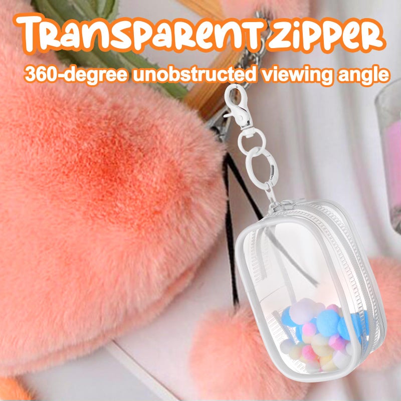 Mity rain 2PCS Clear Figure Display Bag with Keychain for Sonny Baby, Blind Box Display Case, Great Carrying Case Gift for Mini Figure/Doll Collectors - Image 2