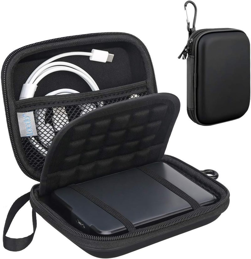 Lacdo Portable External Hard Drive Carrying Case for Western Digital WD My Passport Ultra WD Elements WD Gaming Drive 1TB 2TB 3TB 4TB 5TB USB 3.0 USB-C 2.5"Shockproof HDD Storage Travel Bag,Full Black - Image 1