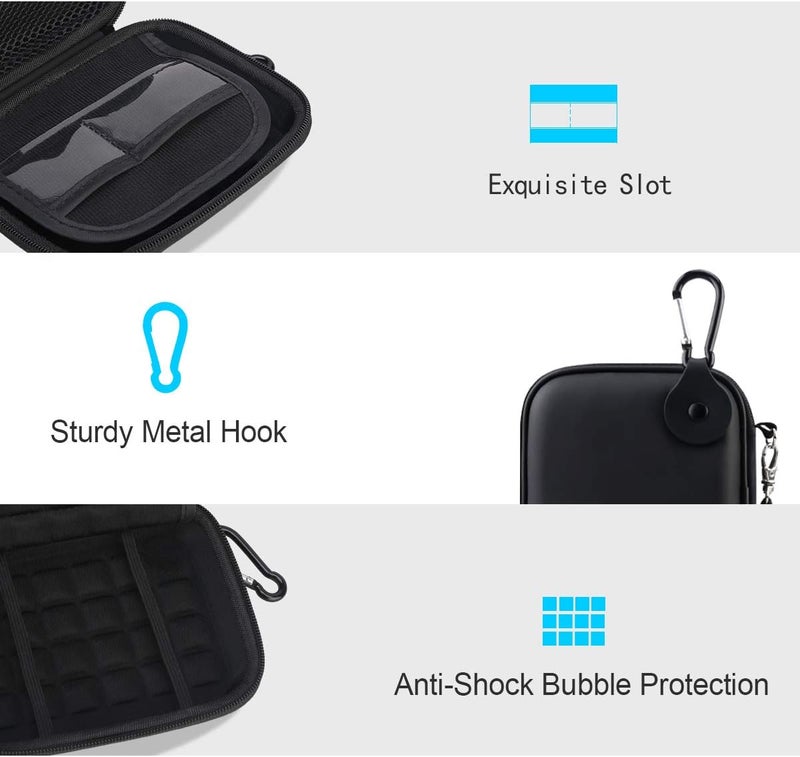 Lacdo Portable External Hard Drive Carrying Case for Western Digital WD My Passport Ultra WD Elements WD Gaming Drive 1TB 2TB 3TB 4TB 5TB USB 3.0 USB-C 2.5"Shockproof HDD Storage Travel Bag,Full Black - Image 2