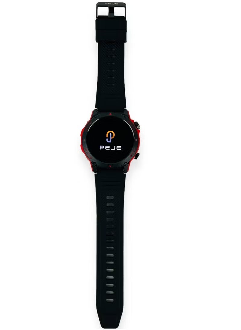 PEJE - ZW13 Smart Watch 1.43" 466x466 DPI Resolution AMOLED Display, 7 Days Battery, IP68 Waterproof, 123+ Sports Modes, Heart-Rate, Bluetooth 5.2 Voice Calling, iOS/Android Compatibility, 2 Bands - Image 1