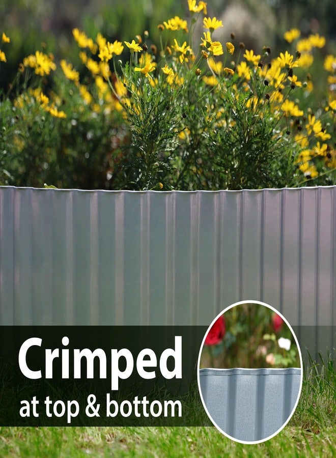 Worth Garden Wide-Corrugated Galvanized Steel Landscape Lawn Edging - 8" x 20' Flexible Sturdy Garden Long Strips of Metal Edging for Raised Flower Bed Tree Surrounds - Image 5