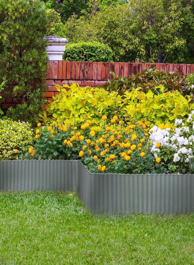 Worth Garden Wide-Corrugated Galvanized Steel Landscape Lawn Edging - 8" x 20' Flexible Sturdy Garden Long Strips of Metal Edging for Raised Flower Bed Tree Surrounds - Image 2
