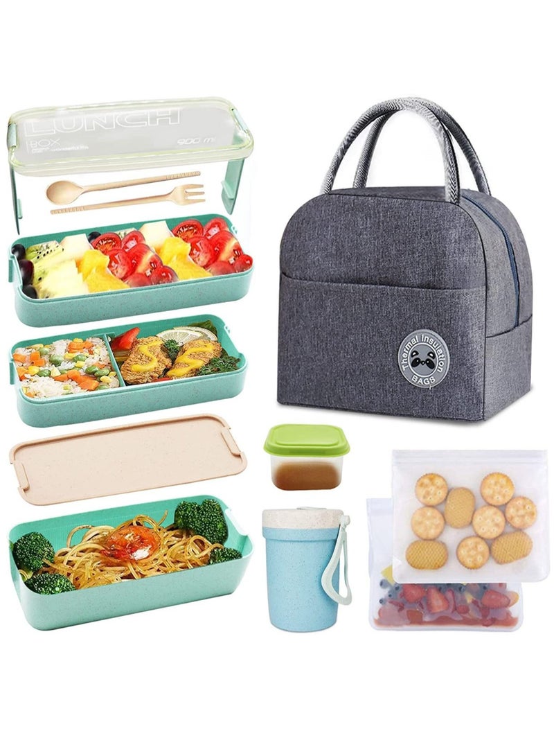 MIXDE 8 Piece   Leakproof Lunch Box for Kids  Adults Office Workers - Image 1