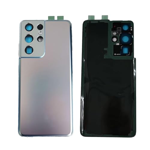 PCTC Galaxy S21 Ultra Back Glass Cover Replacement for Samsung Galaxy S21U S21 Ultra 5G SMG998B G998U G998U1 G998W Housing Door with Camera Glass Lens PreInstall Tapes repair Tool Kits Phantom Silver - Image 3