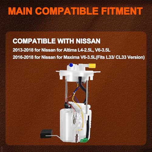 STZJAYE Electric Fuel Pump Module Assembly E9183M Compatible with Altima for Nissan 2013-2018 V6 2.5L 3.5L for Maxima 2016-2018 3.5L Replace SP4090M FG1772 P77017M - Image 3