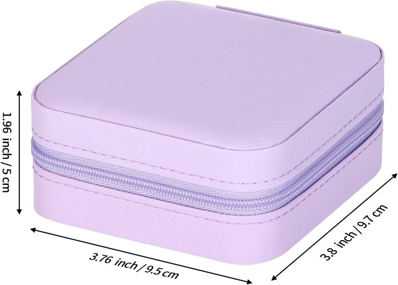 LETURE PU Leather Small Jewelry Box, Travel Portable Jewelry Case for Ring, Pendant, Earring, Necklace, Bracelet Organizer Storage Holder Boxes (Purple) - Image 2