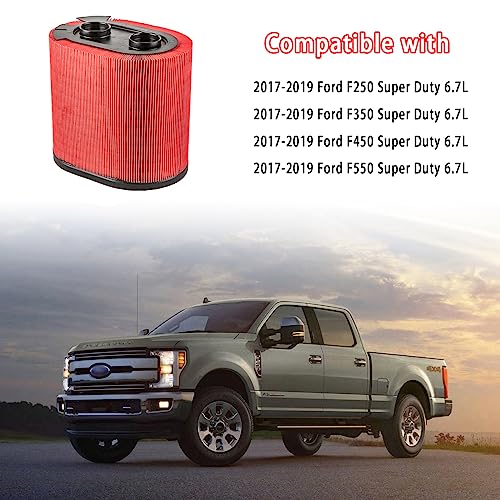 GETOPAUTO HIGHFLOW FA-1928 Engine Air filter For 2017 2018 2019 Ford F250 F350 F450 F550 Super Duty with 6.7L V8 Powerstroke Diesel Engine. - Image 3