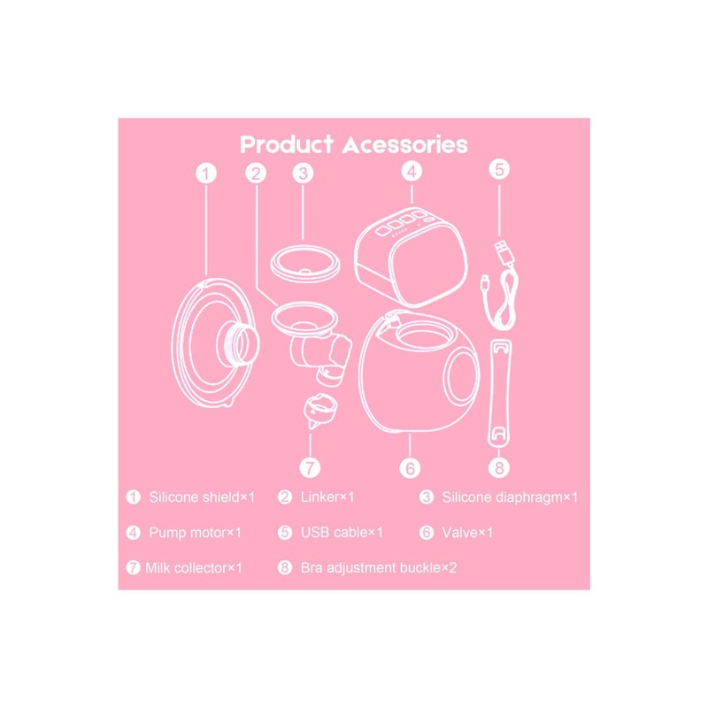SOLARAE Wearable Electric Breast Pump, Hands-Free Rechargeable Breast Pump with 2 Modes 5 Levels Strong Pumping Electric Breast Pumps Memory Function Electric Breast Pump Low Noise & No Pain - Image 4