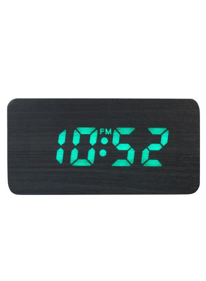 NIBEMINENT Voice Control Snooze Alarm Clock With Two USB Port Black/Green