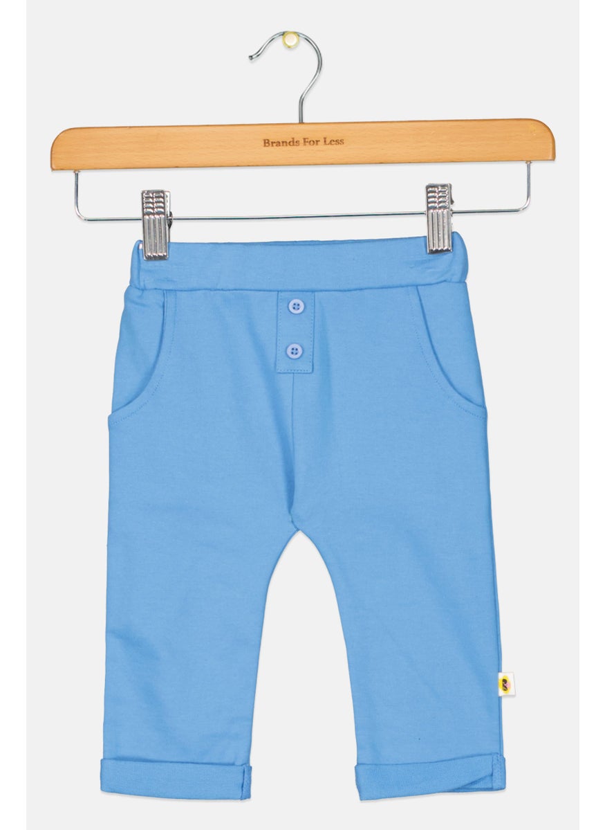 Cheekee Munkee - Toddlers Boy Plain Pants, Blue - Image 1
