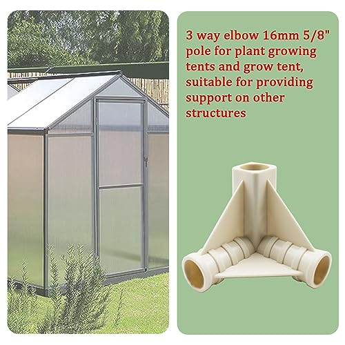 Rsoise 3-Way 16mm 5/8'' PVC Pipe connectors for Outdoor Grow Tent and Plant Grow Tent, 3-Way PVC Pipe Fittings Build Heavy Duty Greenhouse Frame Furniture Connectors Tent Connections - Image 5