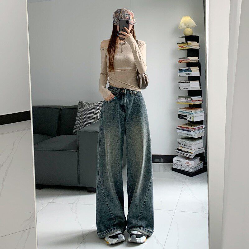 Large Wide Leg Jeans Women'S Autumn Casual Loose High Waist Slimming Straight Jumping Pants Autumn Wide Leg Pants Women'S Autumn - Image 4