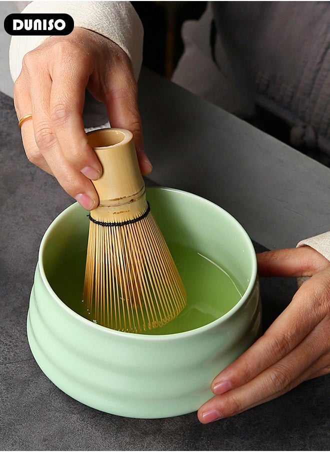 DUNISO - Matcha Tea Set, 4pcs Matcha Whisk Set,Japanese Matcha Tea Set ,Traditional Scoop, Matcha Bowl, Ceramic Whisk Holder,Traditional Matcha Tool Set for Matcha Tea Ceremony - Image 1