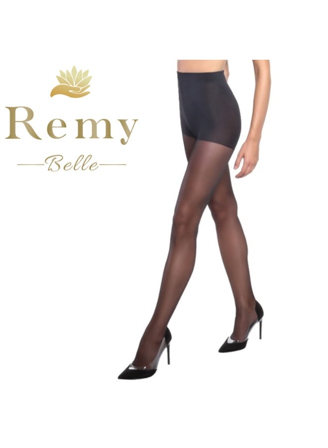 Remy Belle Pack of 2 Tights 15 Den Stocking Pantyhose Nylon for Women Ladies Tight Black Color - Image 1
