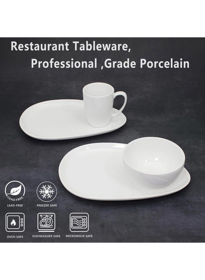 Creativity Home Soup Bowls and Sandwich Plate combo, 13.8 oz Soup Bowls/Mugs Paired with 10.9-inch Ceramic Plates- Soup/Cracker Bowls Sets for Breakfast, Bread Dipping Bowls, Bowls and Plate combo - Image 3