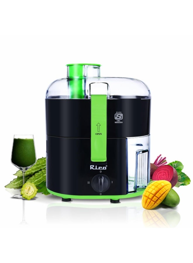 Rico 350W Electric Juicer made with Japanese Technology | ISI Marked & Fully Automatic | Portable, Compact Design, Slow Juicing Process to Extract Maximum pulpy Juice from Fruits & Vegetables - Image 1