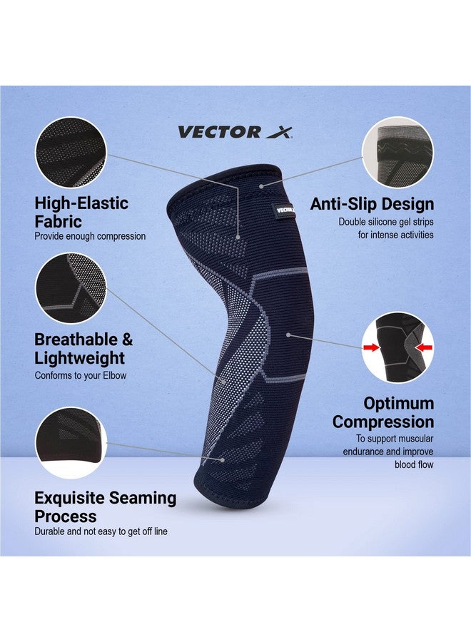 Vector X Elbow Support Compression Sleeve for Tendonitis, Tennis Elbow, Golf Elbow Treatment - Reduce Joint Pain During Any Activity! - Image 2
