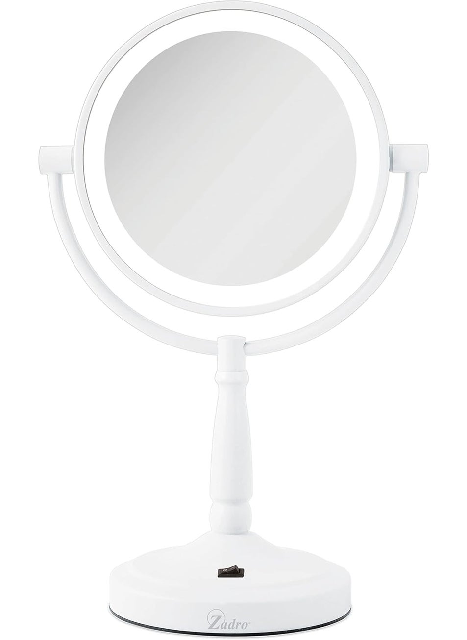 Zadro Zadro 9" Round LED Makeup Mirror with Lights and Magnification 5&10X/1X AA Battery Operated Swivel Lighted Makeup Mirror 