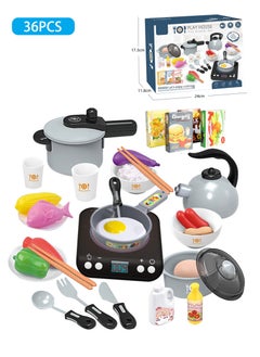 Halamine 36 Pcs Kitchen Pretend Play Toy Set， Realistic Kitchen Plastic Miniature Pretend Play Toy Set For Kids  - Image 1