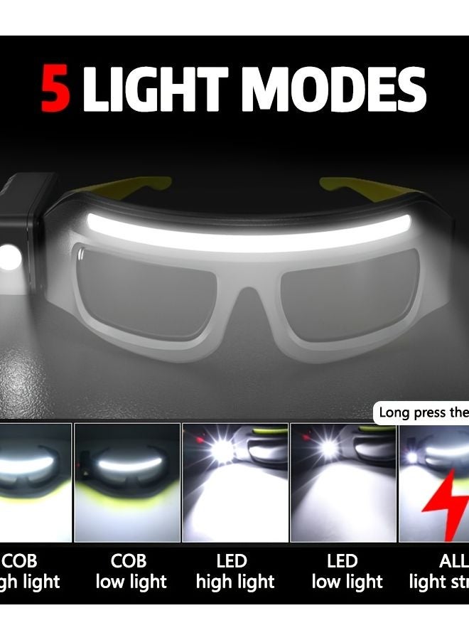 Hands Free LED Headlamp USB Rechargeable 350 Lumens Motion Sensor Auto On Off Adjustable Gooseneck Work Headlamp - Image 5