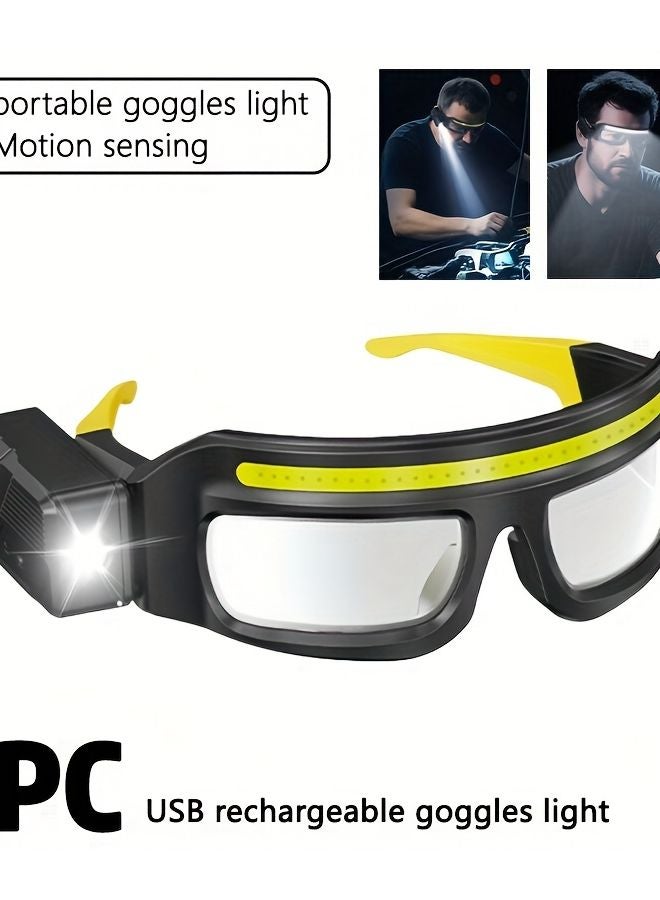 Hands Free LED Headlamp USB Rechargeable 350 Lumens Motion Sensor Auto On Off Adjustable Gooseneck Work Headlamp - Image 1