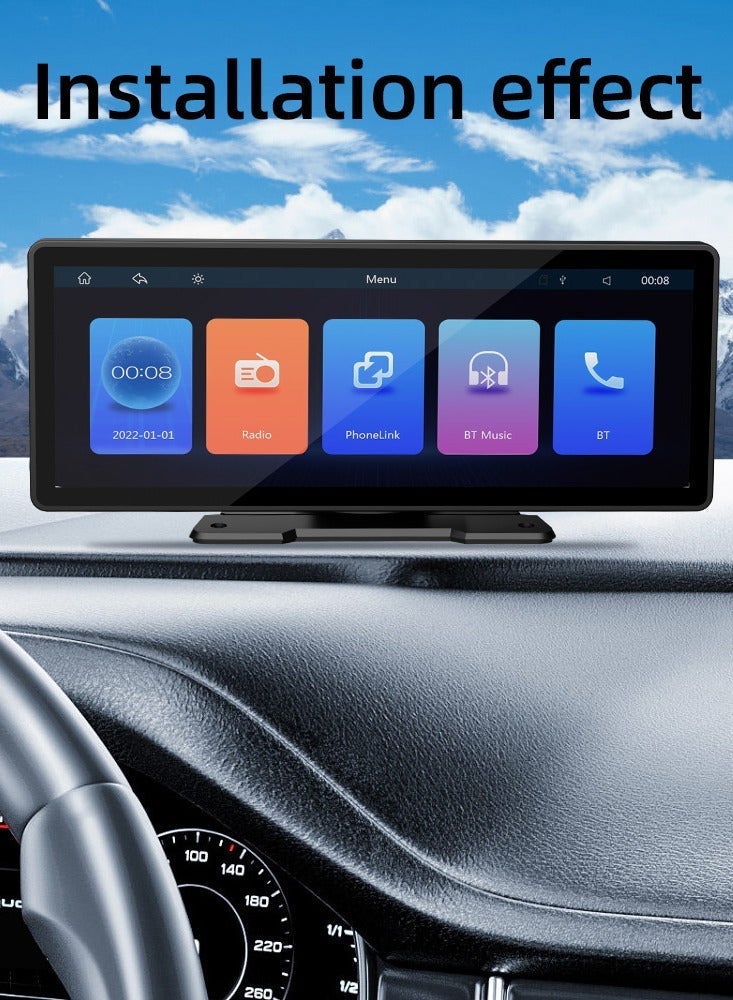 10.26 Inch Car Stereo MP5 Player BT Hands-Free Calling FM Radio Support Carplay Android Auto Phone Link Reversing Assist U-Disk/TF Card with Adjustable Bracket - Image 3