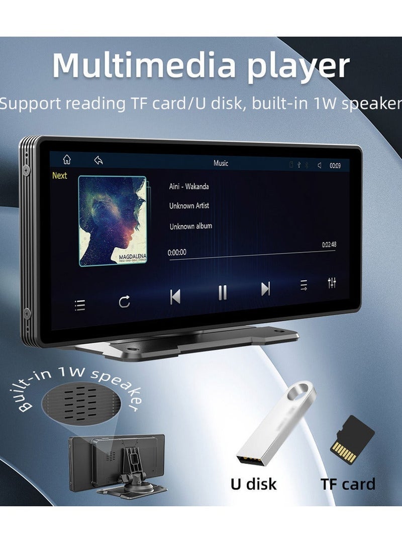 10.26 Inch Car Stereo MP5 Player BT Hands-Free Calling FM Radio Support Carplay Android Auto Phone Link Reversing Assist U-Disk/TF Card with Adjustable Bracket - Image 5