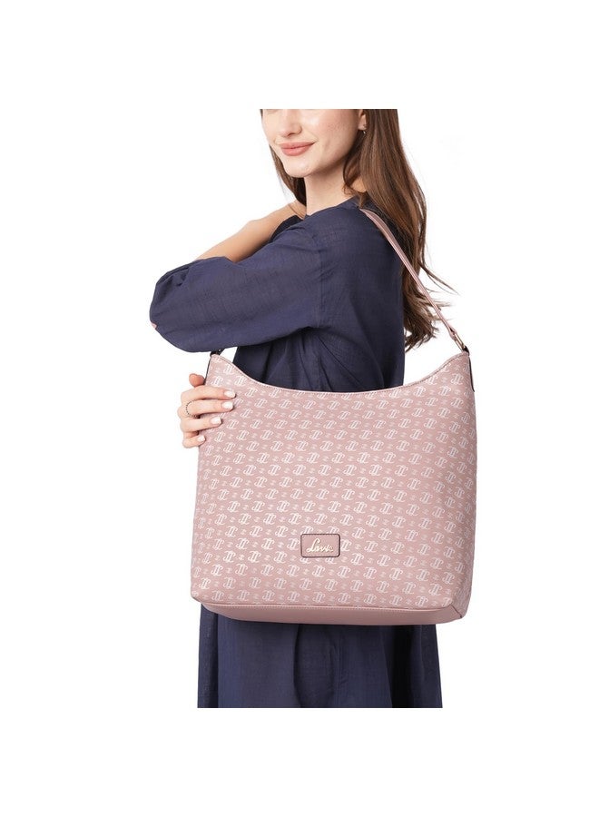 Lavie Lavie Women's Portia Monogram LL Print Hobo Bag for Women | Hobo Handbag for Work | Ladies purse | Stylish Shoulder Bag | Gift For Women  - Image 2