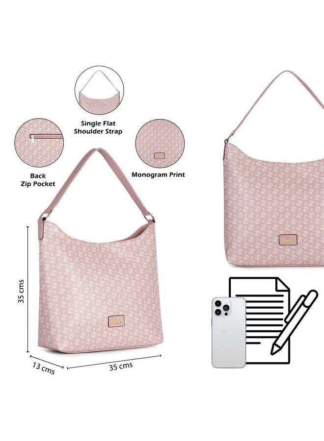Lavie Lavie Women's Portia Monogram LL Print Hobo Bag for Women | Hobo Handbag for Work | Ladies purse | Stylish Shoulder Bag | Gift For Women  - Image 4