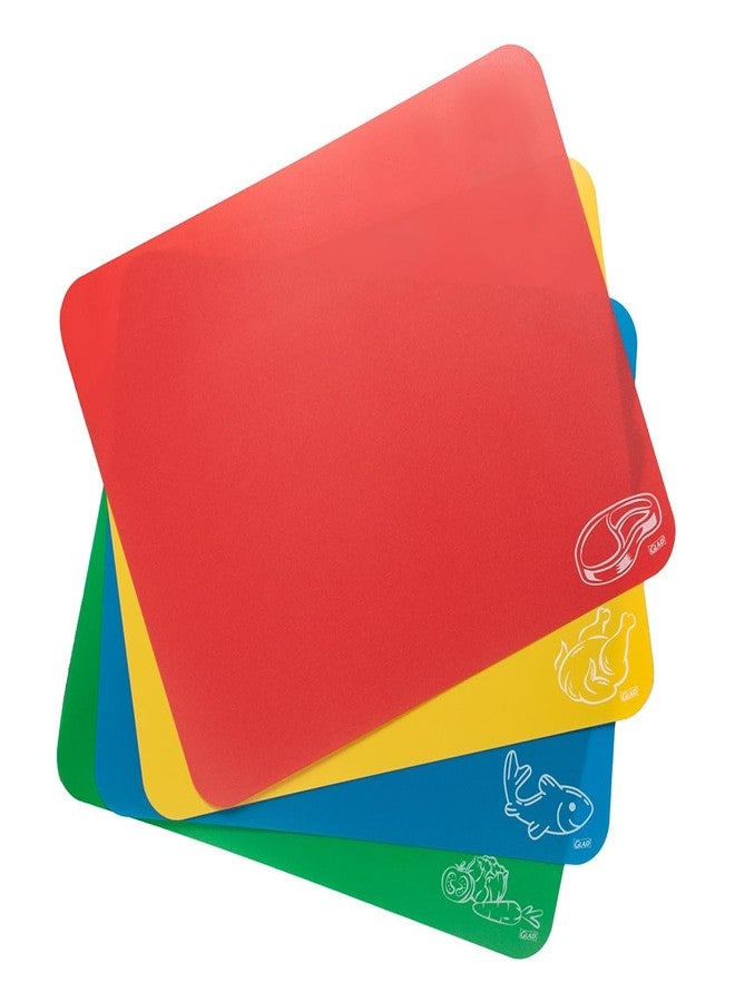 Glad Flexible Cutting Board Set - Colored Thin Plastic Mats for Kitchen with Food Icons - BPA-Free and Non-Porous for Cooking and Chopping, 12x15 inches - Image 1