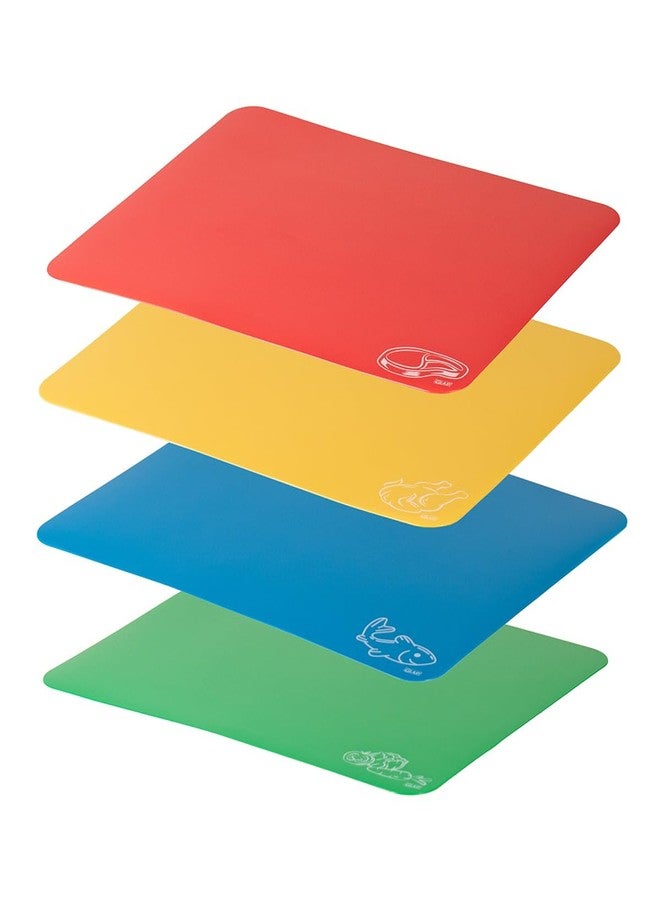 Glad Flexible Cutting Board Set - Colored Thin Plastic Mats for Kitchen with Food Icons - BPA-Free and Non-Porous for Cooking and Chopping, 12x15 inches - Image 4