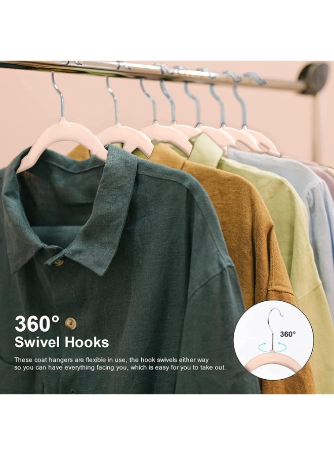 Red Dot Gift® 10-Pack Pink Non-Slip Velvet Hangers 45cm With 360 Degree Rotatable Hook - Durable & Slim - Non Slip Hangers for Coat Hangers - Pant Hangers - Image 3