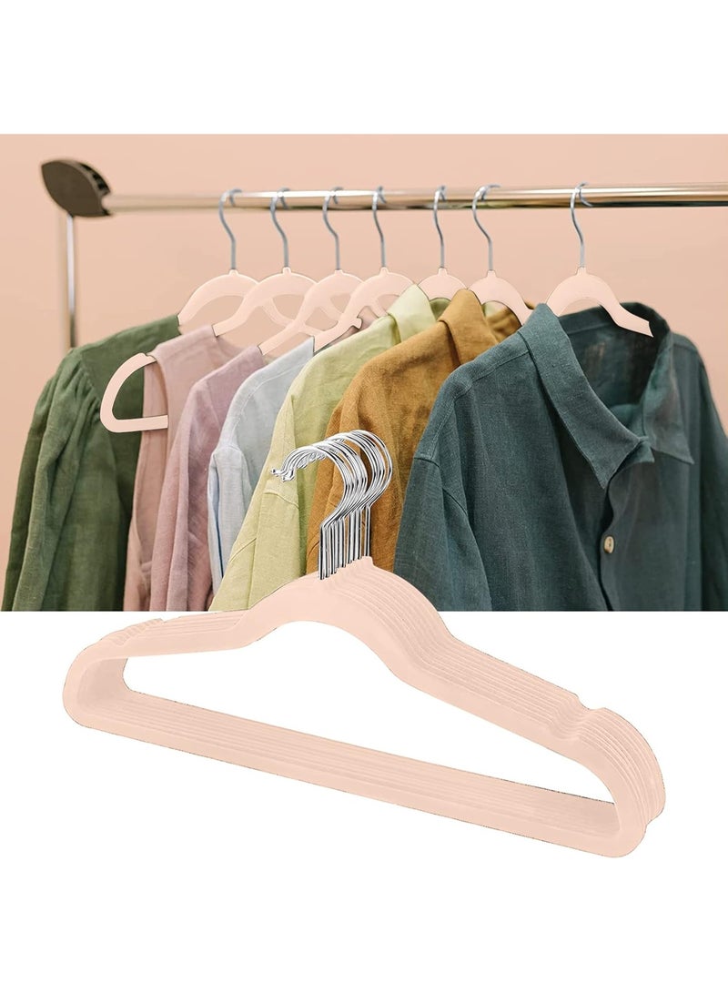 Red Dot Gift® 10-Pack Pink Non-Slip Velvet Hangers 45cm With 360 Degree Rotatable Hook - Durable & Slim - Non Slip Hangers for Coat Hangers - Pant Hangers - Image 4